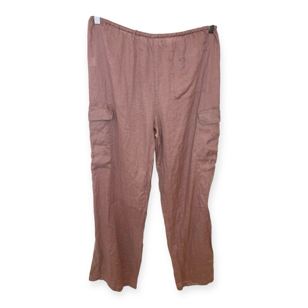 L*Space Sundown Dusty Pink Linen Cargo Pants Wide Leg Boho Coastal XL NWT - Picture 5 of 12